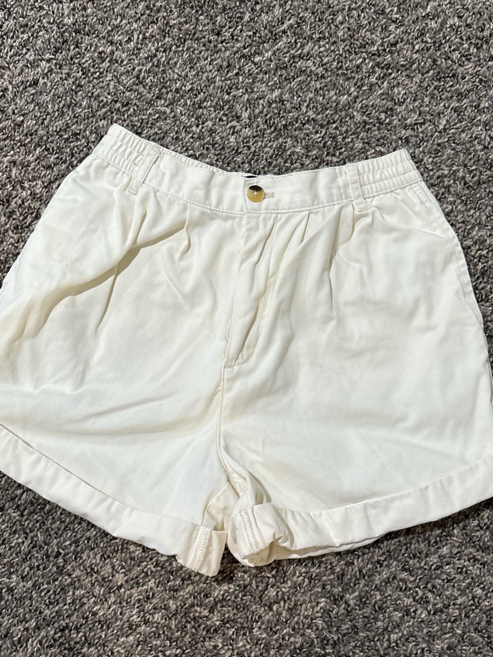 BDG Cream High-Rise Relaxed Shorts